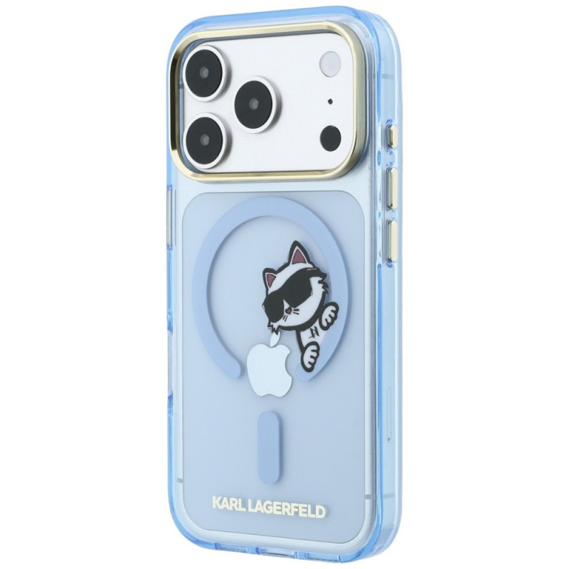 Capa MagSafe Peekaboo Logo Karl Lagerfeld para Apple iPhone 18 Pro Max / 17 Pro Max, azul