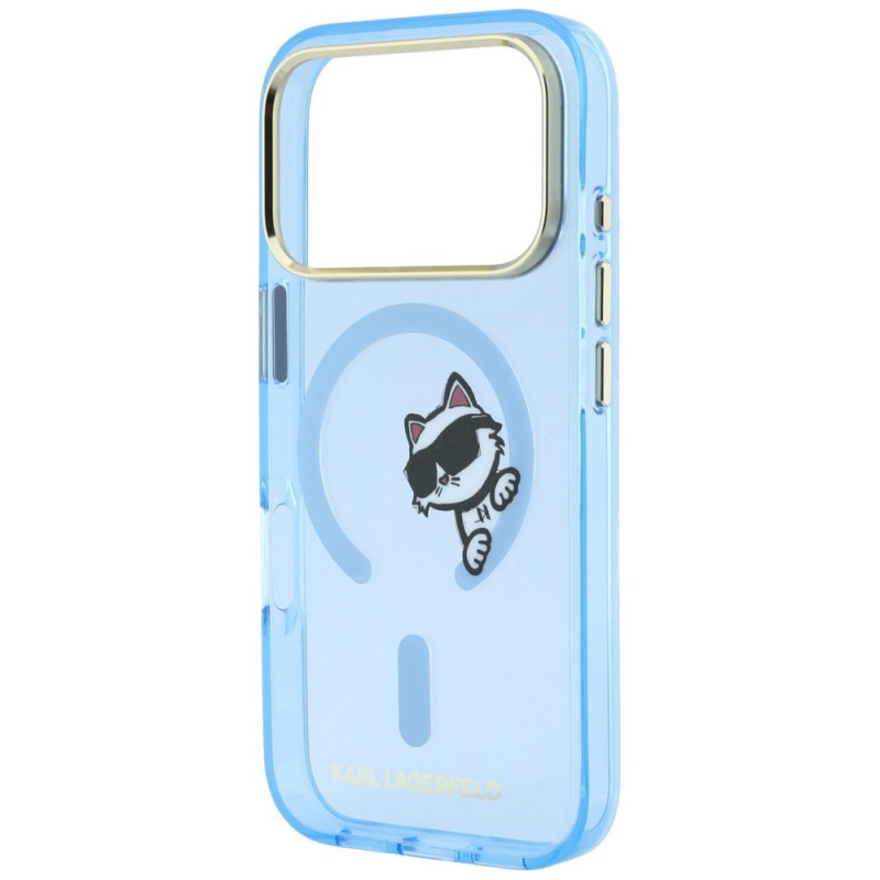 Capa MagSafe Peekaboo Logo Karl Lagerfeld para Apple iPhone 18 Pro Max / 17 Pro Max, azul