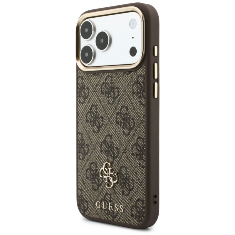 Capa Guess 4G com carteira e cordão, MagSafe, para Apple iPhone 18 Pro / 17 Pro, castanha