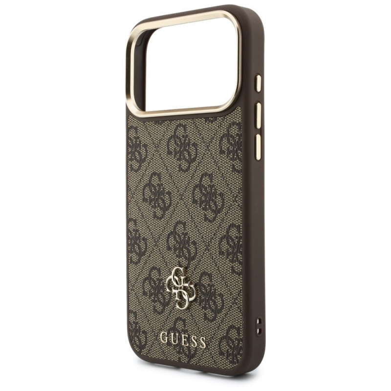 Capa Guess 4G com carteira e cordão, MagSafe, para Apple iPhone 18 Pro Max / 17 Pro Max, castanha