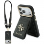 Capa Guess 4G com carteira e cordão, MagSafe, para Apple iPhone 18 Pro / 17 Pro, castanha