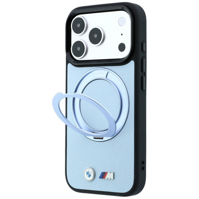 Capa BMW Kevlar Ring Stand 360 MagSafe para Apple iPhone 18 Pro Max / 17 Pro Max, azul