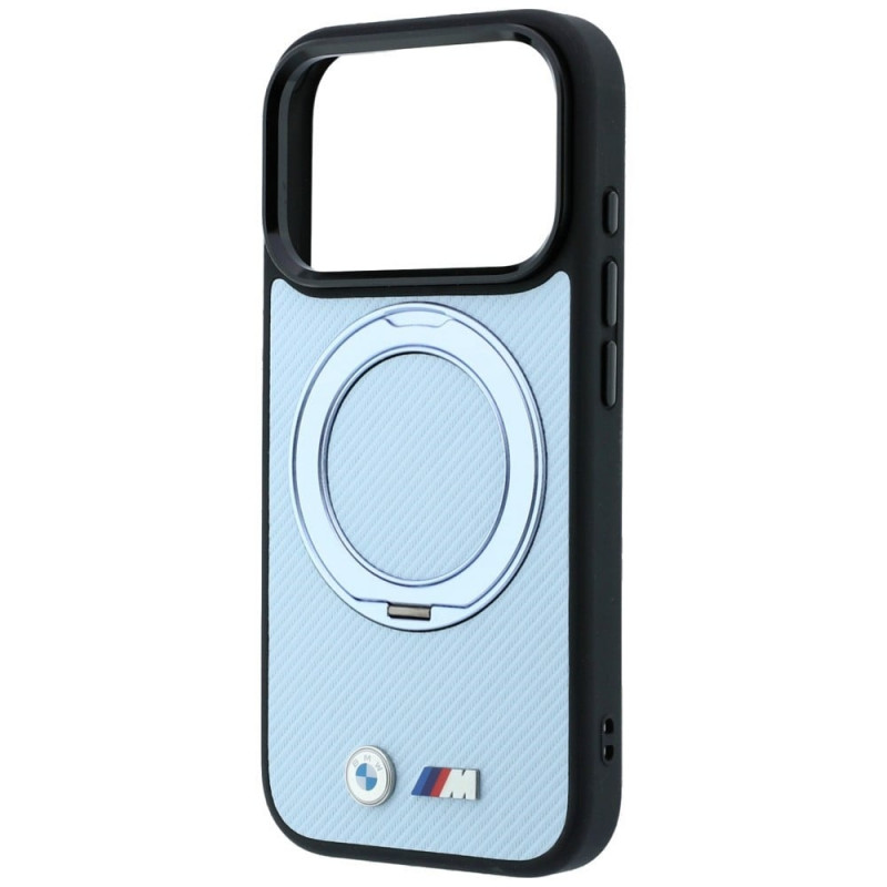 Capa BMW Kevlar Ring Stand 360 MagSafe para Apple iPhone 18 Pro / 17 Pro, azul