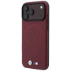 Capa MagSafe BMW M Carbon Printed Ring para Apple iPhone 18 Pro / 17 Pro, bordô