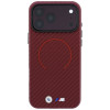 Capa MagSafe BMW M Carbon Printed Ring para Apple iPhone 18 Pro Max / 17 Pro Max, vermelha
