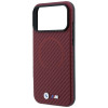 Capa MagSafe BMW M Carbon Printed Ring para Apple iPhone 18 Pro Max / 17 Pro Max, vermelha