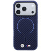 Capa MagSafe BMW M Carbon Printed Ring para Apple iPhone 18 Pro Max / 17 Pro Max, azul-marinho