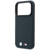 Capa MagSafe BMW M Quadrille Kevlar Metal Logo para Apple iPhone 18 Pro Max / 17 Pro Max, azul-marinho