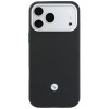 Conjunto de capa e carteira BMW Quilted Pattern Metal Logo para Apple iPhone 18 Pro / 17 Pro, preto