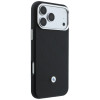Conjunto de capa e carteira BMW Quilted Pattern Metal Logo para Apple iPhone 18 Pro / 17 Pro, preto