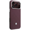 Conjunto de capa e carteira BMW Quilted Pattern Metal Logo para Apple iPhone 18 Pro / 17 Pro, bordô