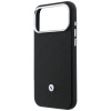 Conjunto de capa e carteira BMW Quilted Pattern Metal Logo para Apple iPhone 18 Pro Max / 17 Pro Max, preto