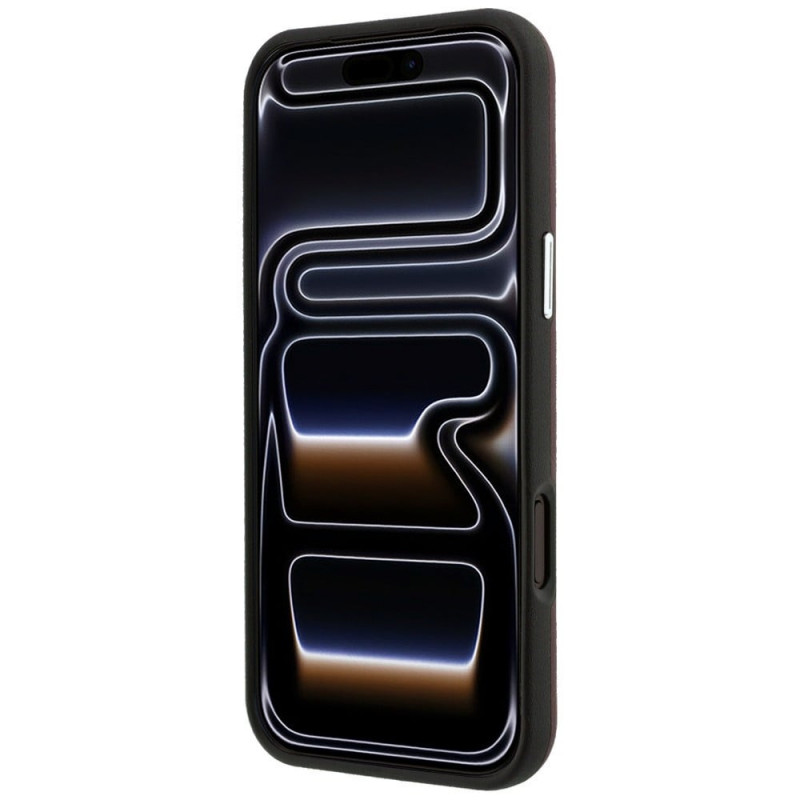 Conjunto de capa e carteira BMW Quilted Pattern Metal Logo para Apple iPhone 18 Pro Max / 17 Pro Max, bordô