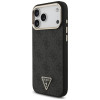 Capa MagSafe Guess 4G Triangle Logo para Apple iPhone 18 Pro Max / 17 Pro Max, preto e dourado