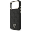 Capa MagSafe Guess 4G Triangle Logo para Apple iPhone 18 Pro Max / 17 Pro Max, preto e dourado