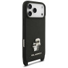 Capa Karl Lagerfeld Saffiano Karl&Choupette Metal Pin CBDY Strap para Apple iPhone 18 Pro / 17 Pro, preta