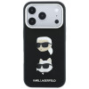 Capa Karl Lagerfeld Saffiano Karl&Choupette Heads Pins Strap Logo para Apple iPhone 18 Pro / 17 Pro, preta