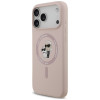 Capa Karl Lagerfeld Silicone Karl&Choupette Ring MagSafe para Apple iPhone 18 Pro Max / 17 Pro Max, rosa