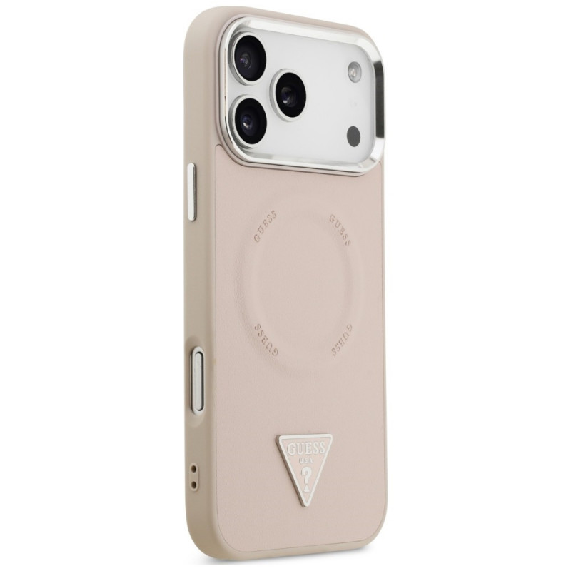 Capa MagSafe Triangle Logo Guess para Apple iPhone 18 Pro Max / 17 Pro Max, rosa