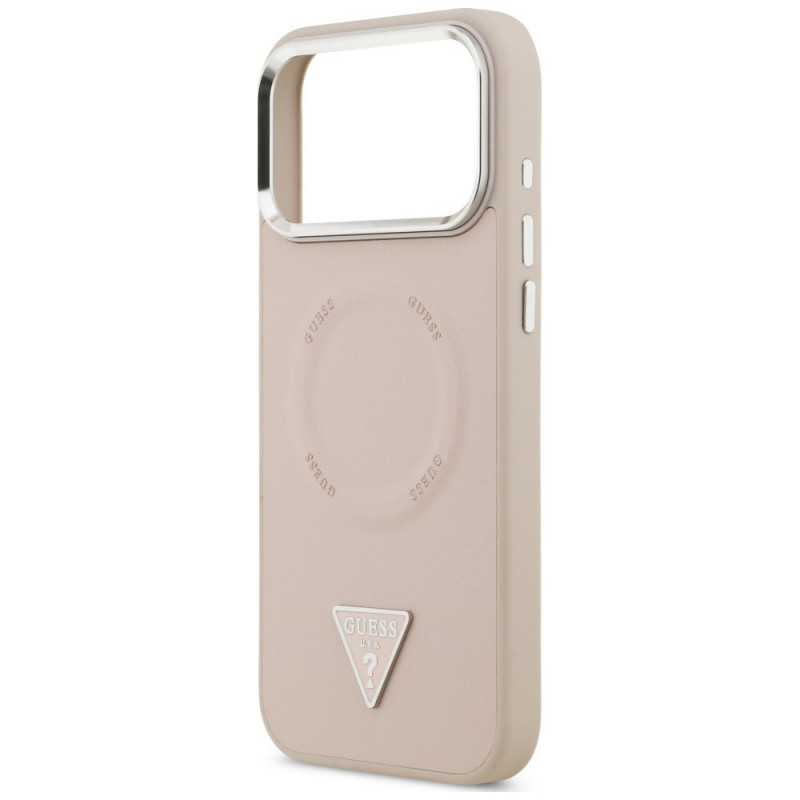Capa MagSafe Triangle Logo Guess para Apple iPhone 18 Pro Max / 17 Pro Max, rosa