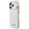Capa Guess IML Script Metal MagSafe para Apple iPhone 18 Pro / 17 Pro, transparente