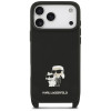 Capa Karl Lagerfeld Saffiano Karl&Choupette Metal Pin CBDY Strap para Apple iPhone 18 Pro Max / 17 Pro Max, preta