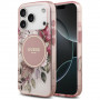 Capa MagSafe Guess IML Flower & Tonal Circle para Apple iPhone 18 Pro Max / 17 Pro Max, rosa