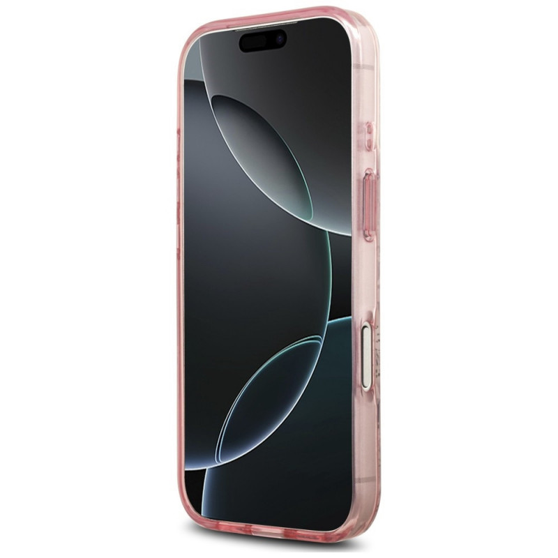 Capa MagSafe Guess IML Flower & Tonal Circle para Apple iPhone 18 Pro Max / 17 Pro Max, rosa