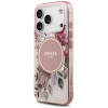 Capa MagSafe Guess IML Flower & Tonal Circle para Apple iPhone 18 Pro / 17 Pro, rosa