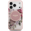 Capa MagSafe Guess IML Flower & Tonal Circle para Apple iPhone 18 Pro / 17 Pro, rosa