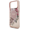 Capa MagSafe Guess IML Flowers Pearl Strap para Apple iPhone 18 Pro / 17 Pro, rosa