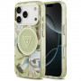 Capa MagSafe Guess IML Glitter Flowers Triangle para Apple iPhone 18 Pro Max / 17 Pro Max, verde
