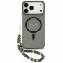 Capa MagSafe Guess IML Glitter Pearl Strap para Apple iPhone 18 Pro / 17 Pro, preta
