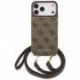 Capa crossbody Guess 4G Cardslots & Magnetic Closure para Apple iPhone 18 Pro Max / 17 Pro Max, castanha