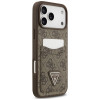 Capa triangular Guess 4G Double Card para Apple iPhone 18 Pro Max / 17 Pro Max, castanha