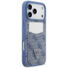 Capa triangular Guess 4G Double Card para Apple iPhone 18 Pro Max / 17 Pro Max, azul