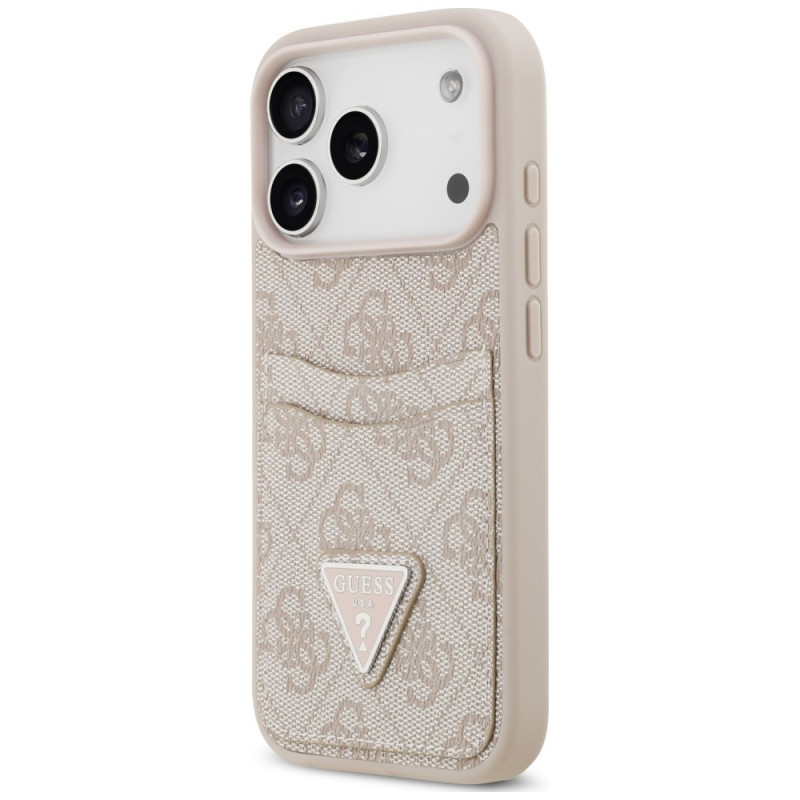Capa triangular Guess 4G Double Card para Apple iPhone 18 Pro / 17 Pro, rosa