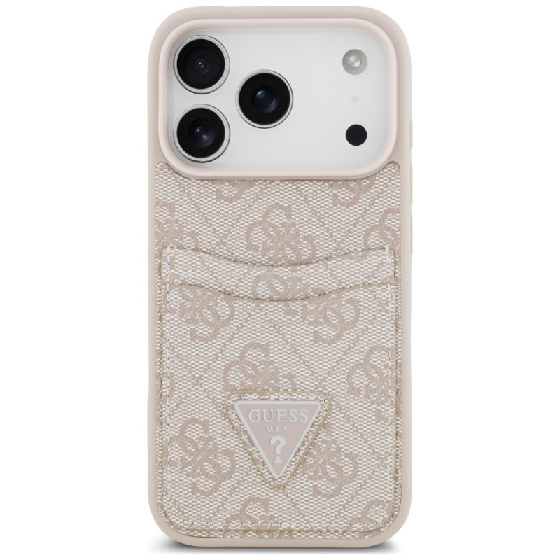 Capa triangular Guess 4G Double Card para Apple iPhone 18 Pro / 17 Pro, rosa