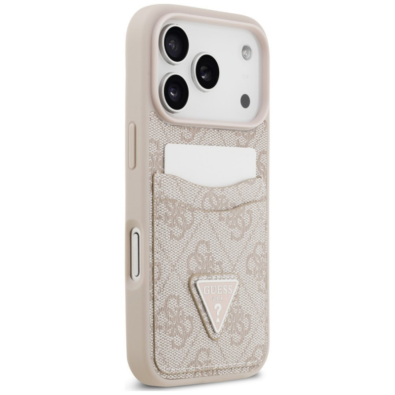 Capa triangular Guess 4G Double Card para Apple iPhone 18 Pro / 17 Pro, rosa