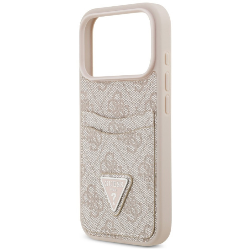 Capa triangular Guess 4G Double Card para Apple iPhone 18 Pro Max / 17 Pro Max, rosa