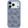 Capa triangular Guess 4G Double Card para Apple iPhone 18 Pro / 17 Pro, azul