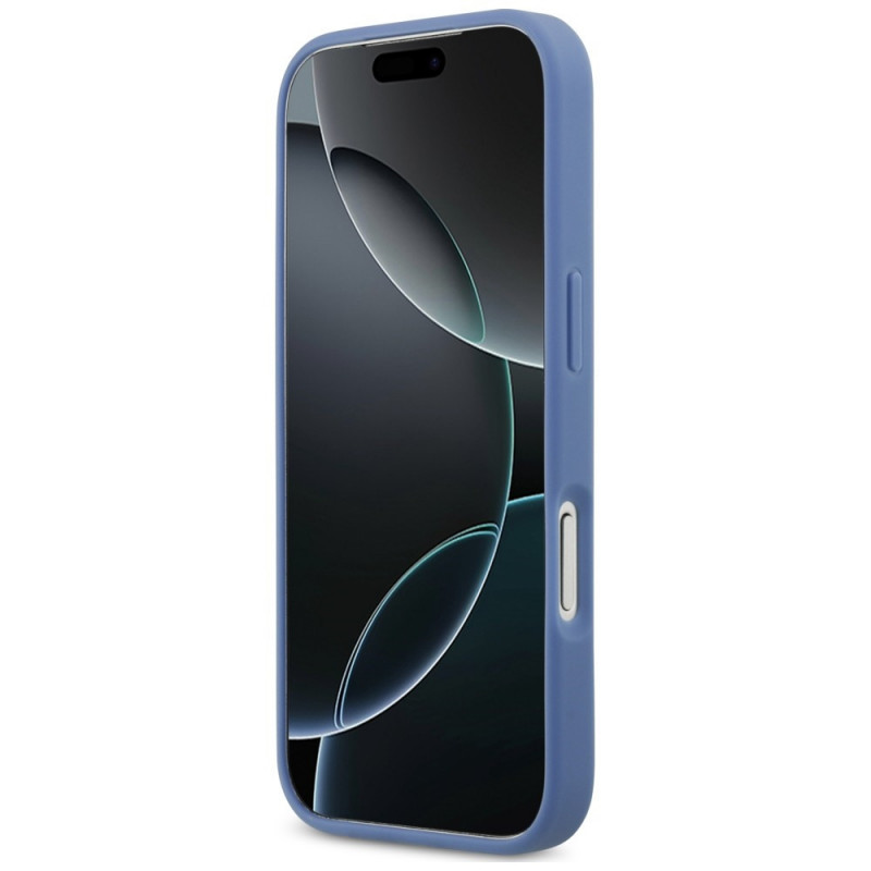 Capa triangular Guess 4G Double Card para Apple iPhone 18 Pro / 17 Pro, azul