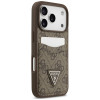 Capa triangular Guess 4G Double Card para Apple iPhone 18 Pro / 17 Pro, castanha