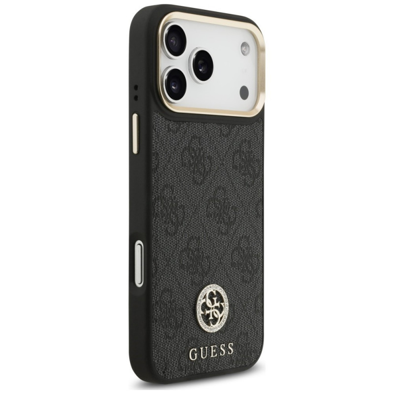 Capa MagSafe Guess 4G Strass Logo para Apple iPhone 18 Pro Max / 17 Pro Max, preta