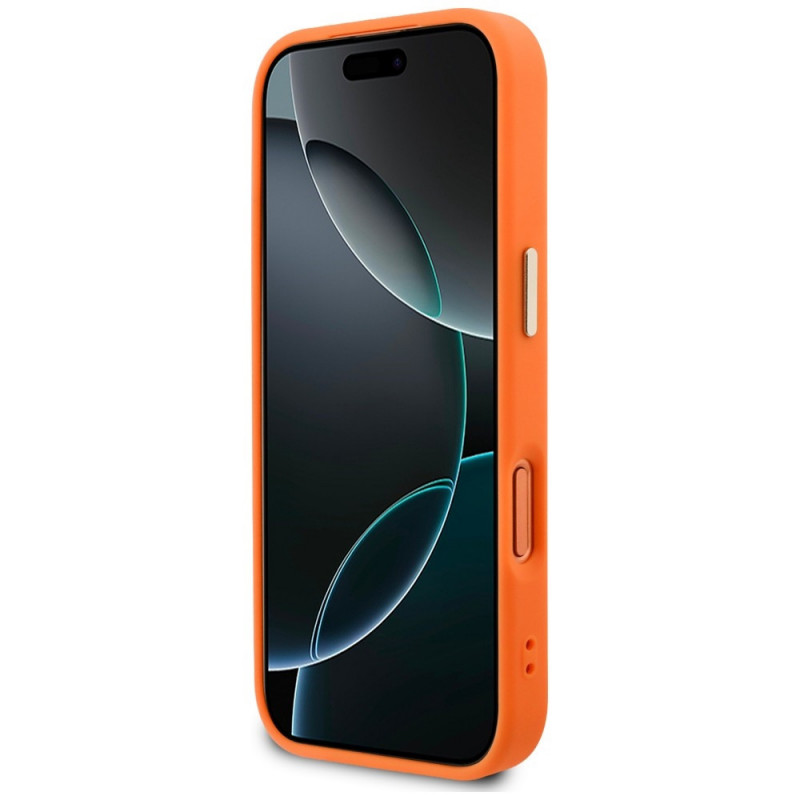 Capa MagSafe Guess Peony Hot Stamp para Apple iPhone 18 Pro Max / 17 Pro Max, Laranja