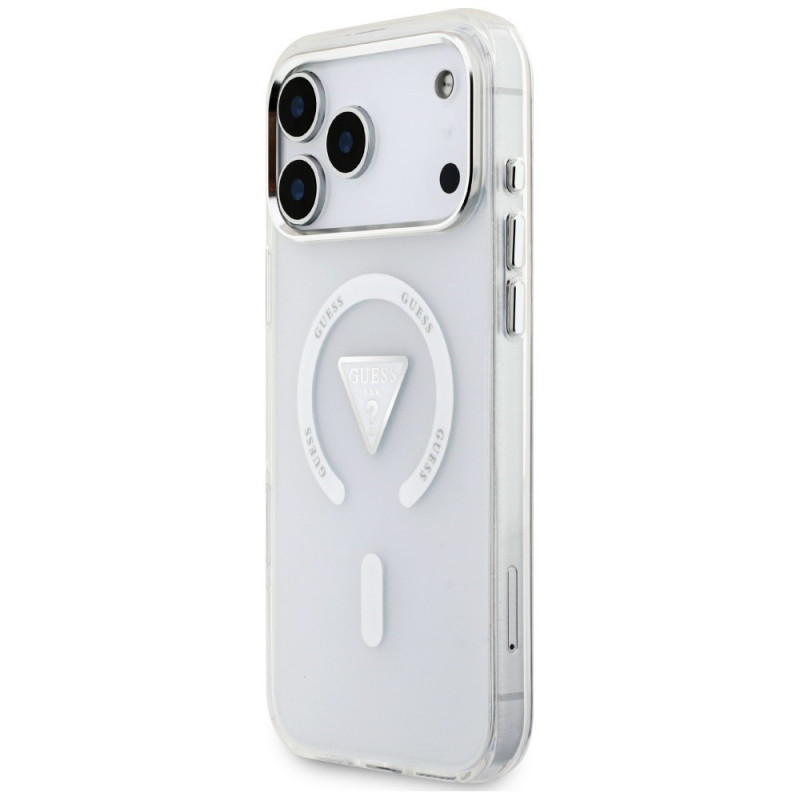 Capa MagSafe Guess IML Gradient Triangle Logo para Apple iPhone 18 Pro Max / 17 Pro Max, Transparente