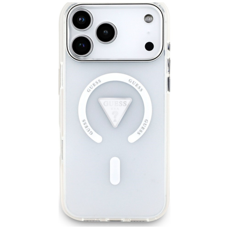 Capa MagSafe Guess IML Gradient Triangle Logo para Apple iPhone 18 Pro Max / 17 Pro Max, Transparente