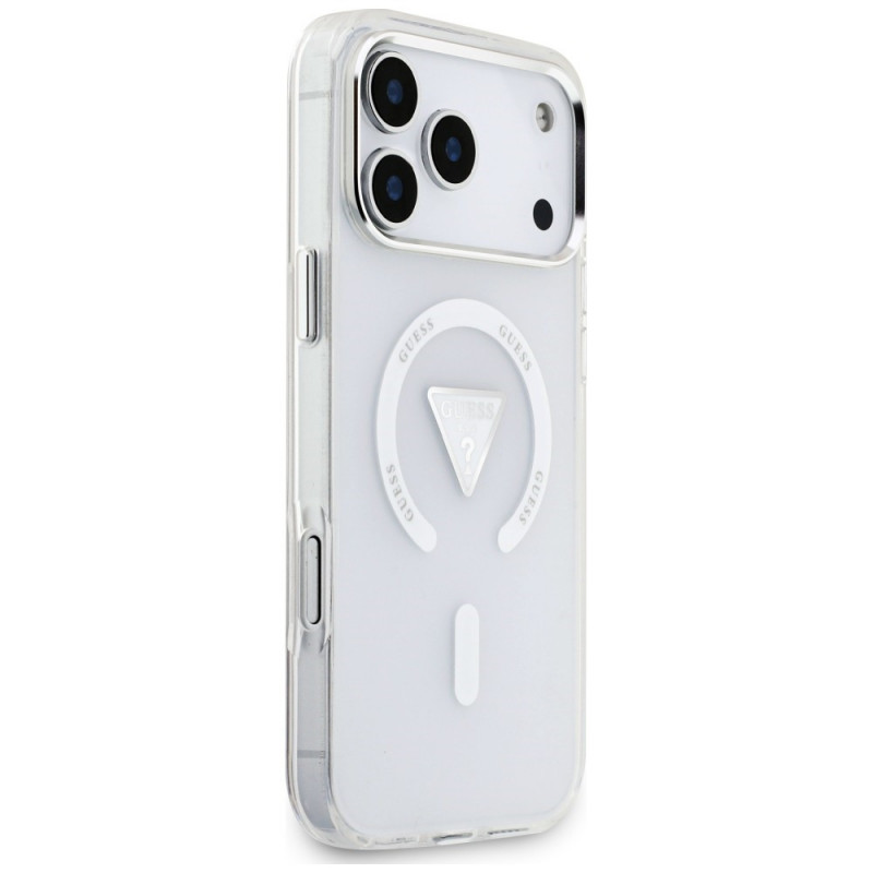 Capa MagSafe Guess IML Gradient Triangle Logo para Apple iPhone 18 Pro Max / 17 Pro Max, Transparente