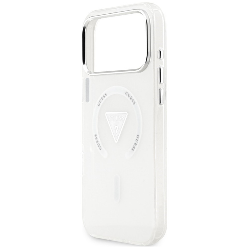 Capa MagSafe Guess IML Gradient Triangle Logo para Apple iPhone 18 Pro Max / 17 Pro Max, Transparente