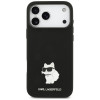 Capa Karl Lagerfeld Silicone Choupette Metal Pin para Apple iPhone 18 Pro Max / 17 Pro Max, preta